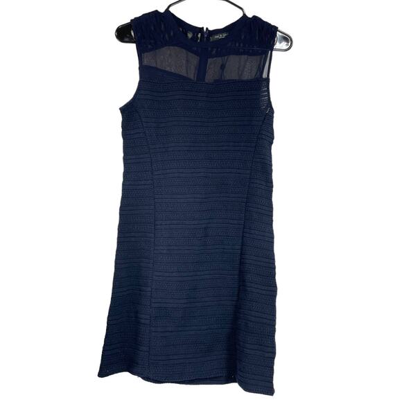 Rag & Bone NWT Thalia Embroidered Mini Dress Size 6 Dark Blue Sheer Mesh - Picture 4 of 12